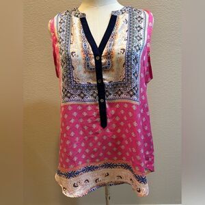 Brixon Ivy Pink and Navy Tunic Top